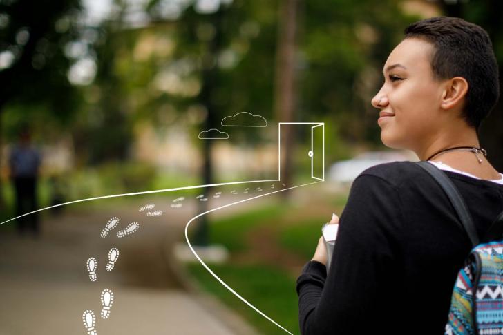 Girl with path